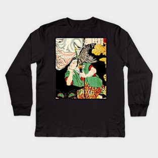 Ghost and samurai Ukiyo-e Kids Long Sleeve T-Shirt